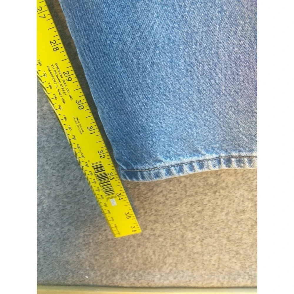 Wrangler Authentics Mens Light Wash Straight Leg Denim Jeans 34x33 96501DS Blue